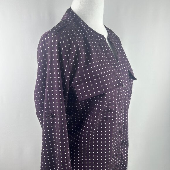 Calvin Klein retro chic polka dot plum blouse – Women's Medium - Picture 4 of 10